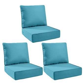24"x22" Outdoor Deep Cushion Set, 6-inch Thicked Waterproof Patio Furniture Cushions with Cover