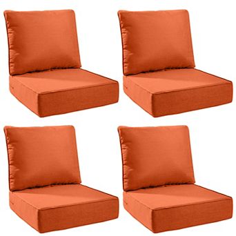24"x22" Outdoor Deep Cushion Set, 6-inch Thicked Waterproof Patio Furniture Cushions with Cover