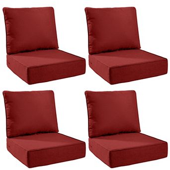 24"x22" Outdoor Deep Cushion Set, 6-inch Thicked Waterproof Patio Furniture Cushions with Cover