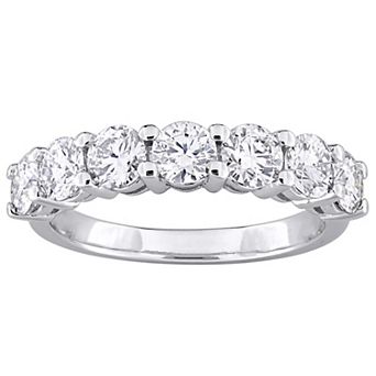 Stella Grace Sterling Silver Round Lab-Created Moissanite Shared Prong Anniversary Ring