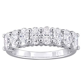 Stella Grace Sterling Silver Lab-Created Moissanite Oval Anniversary Ring