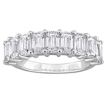 Stella Grace Sterling Silver Lab-Created Moissanite Octagon Anniversary Ring