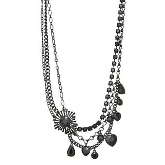 Simply Vera Vera Wang Jet Polished Heart Charm Necklace