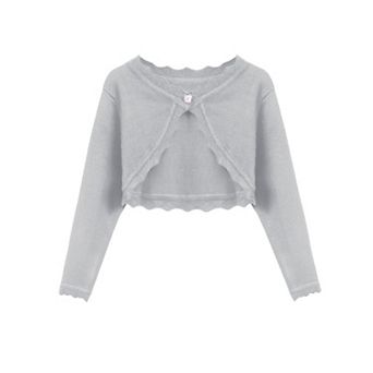 Arshiner Girls Open Front Bolero Shrug Kids Long Sleeve Cropped Elegant Cardigan Knit Sweater