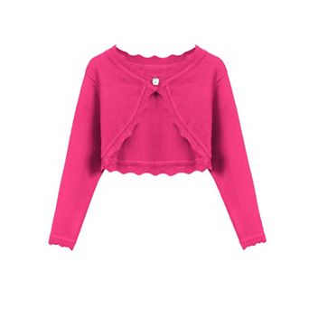 Arshiner Girls Open Front Bolero Shrug Kids Long Sleeve Cropped Elegant Cardigan Knit Sweater