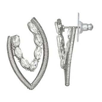 Simply Vera Vera Wang Silver Tone Simulated Crystal Elongated Earrings