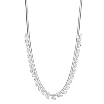 Simply Vera Vera Wang Silver Tone Polished Stone Frontal Necklace