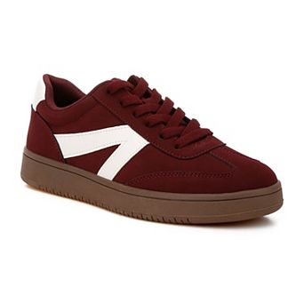 London Rag Zoomer Women's Lace-Up Contrasting Patchwork Sneakers