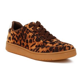 London Rag Prowler Women's Leopard Print Lace-Up Chunky Sneakers
