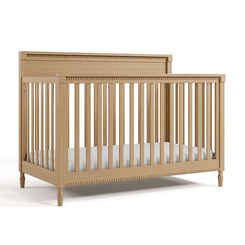 Storkcraft Valencia 5-in-1 Convertible Crib with Bonus Toddler Guardrail, Brown