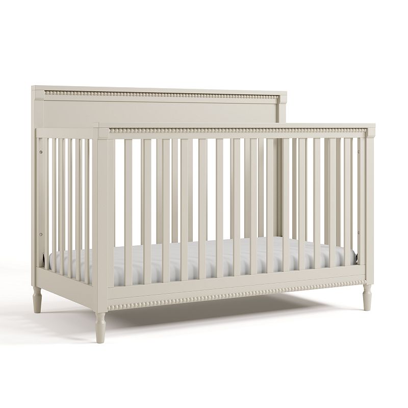 Storkcraft Valencia 5-in-1 Convertible Crib with Bonus Toddler Guardrail, Frosted Brown