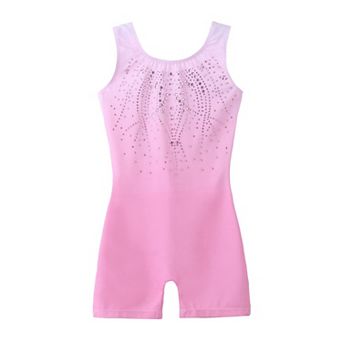 Arshiner Leotards For Girls Gymnastics With Shorts Gradient Shiny Diamond Kids Biketard