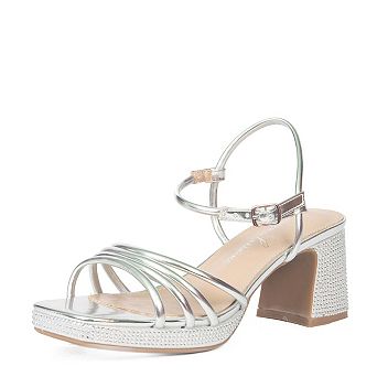A luminous gold heeled sandal