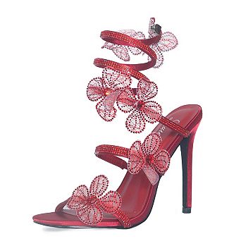 Black Rhinestone Butterfly Heel