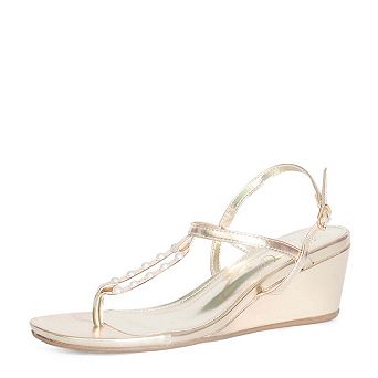 Pearl Detail Wedge Sandal