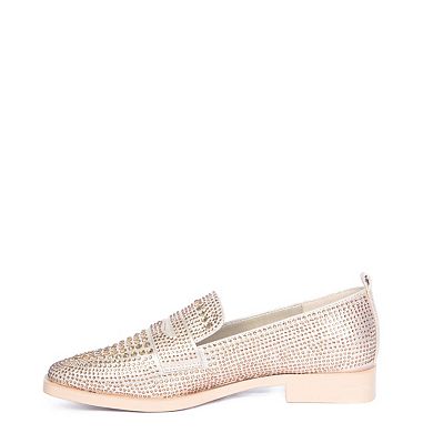 Rhinestone & Leopard Print Loafer