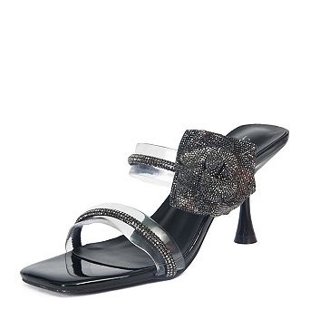 Rhinestone Bow Heeled Sandal