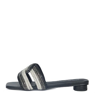 Becca Black Rhinestone Slide