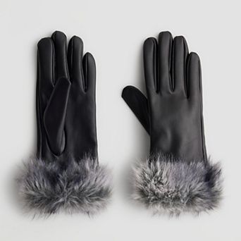 Women's Busbee Style Faux Fur Cuff Gloves