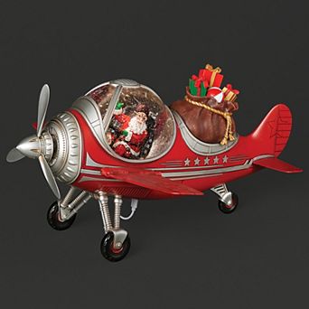 Roman Light-Up Musical Airplane With Santa Table Decor