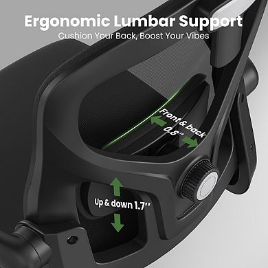 High Back Ergonomic Office Chair, Mesh Computer Chair with Headrest, Lumbar Support & Arms