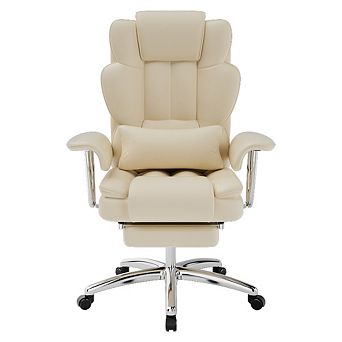 Executive Office Chair 500lbs Capacity, Ergonomic Reclining Computer Chair with Footrest