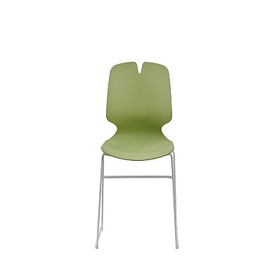 Modern Stacking Office Chairs Set of 4, Polypropylene Ergonomic Desk Chair 180kg Capacity