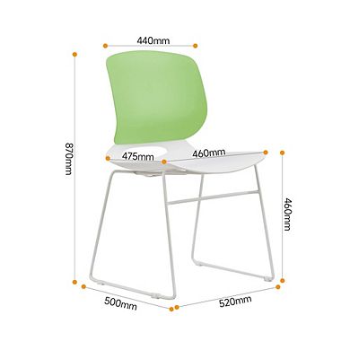 Modern Stacking Office Chairs Set of 4, Polypropylene Ergonomic Desk Chair 180kg Capacity