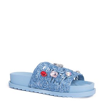 Rhinestone & Rose Appliqué Flat