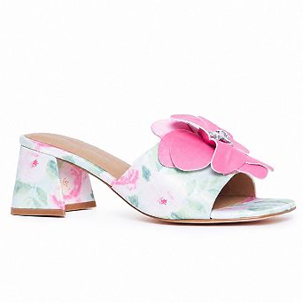 Multi-Color Floral Slide-On Heel
