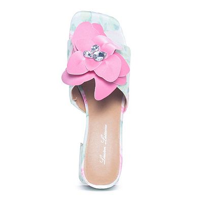 Multi-Color Floral Slide-On Heel