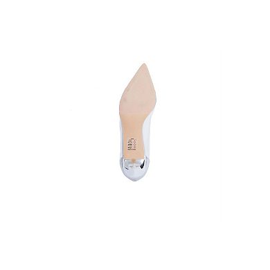 Metallic Lucite Rhinestone Mules