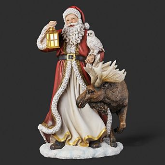 Roman Light-Up Santa & Moose Figure Table Decor