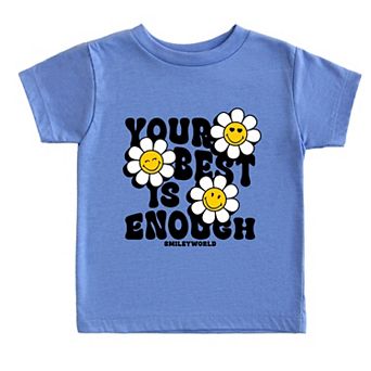 SmileyWorld Your Best Is Enough Floral - Toddler Short Sleeve Graphic T-Shirt