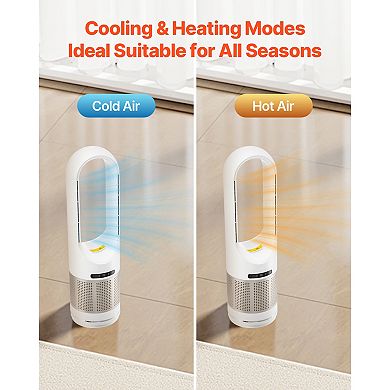 VEVOR Tower Fan Bladeless, 16.4ft/s Velocity Floor Fan that Blows Cold Air