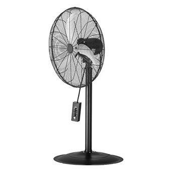 VEVOR Industrial Pedestal Fan, 24 Inch 85-Degree Oscillating Fan, Black