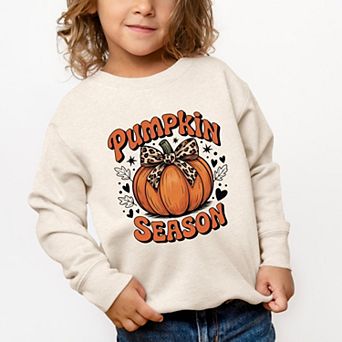 Coquette Pumpkin Season Leopard - Toddler Graphic Sweatshirt
