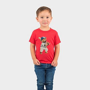 Watercolor Baseball Bear - Toddler Short Sleeve Graphic T-Shirt