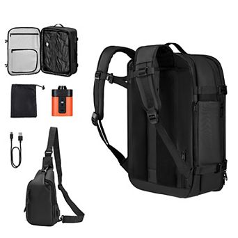 VEVOR Vacuum Travel Backpack, 65L, Expandable Vacuum Seal Compression Travel Backpack with Pump,Gray