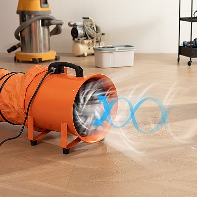 VEVOR Portable Ventilator, 12 inch Heavy Duty Cylinder Fan with 16.4ft Duct Hose
