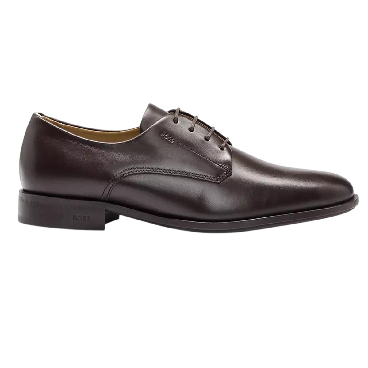 Мужские туфли BOSS Colby Leather Derby, цвет: Тёмный коричневый — фото 1