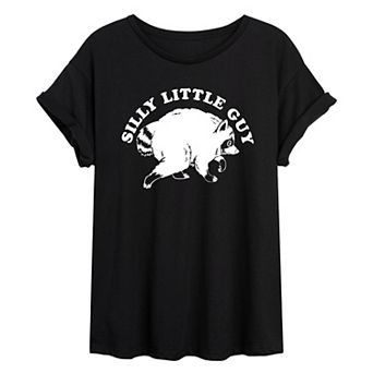 Juniors' "Silly Little Guy" Jimothy the Raccoon Oversized Tee