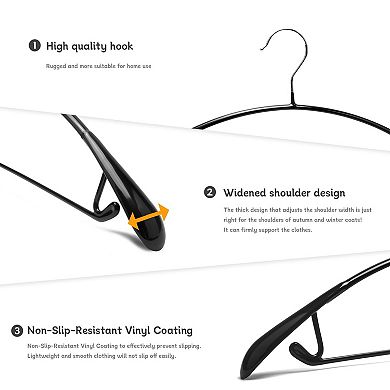 Non Slip PVC Coated Wide Shoulder Hangers for Sweaters Coats Suits