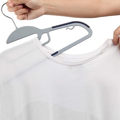 50 Pack Plastic Hangers Heavy Duty Non Slip Pads Space Saving 360 Hook for Closet Shirts Pants Coats