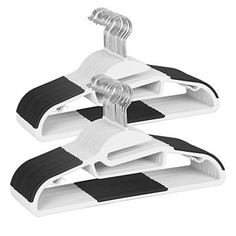 50 Pack Plastic Hangers Heavy Duty Non Slip Pads Space Saving 360 Hook for Closet Shirts Pants Coats