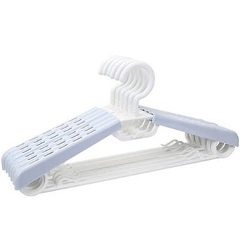 6-Pack Heavy Duty Plastic Adjustable Clothes Hangers Swivel Hooks Space Saving for Suit Jacket Dress