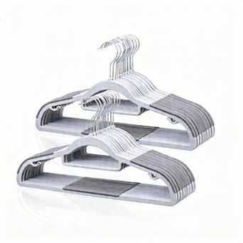 Non Slip Plastic Coat Hangers Slim 360 Swivel Hook Sturdy For Shirts Pants Wet Dry Garments