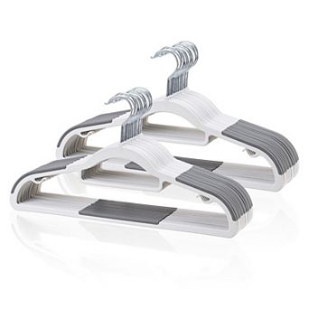 Non Slip Plastic Coat Hangers Slim 360 Swivel Hook Sturdy For Shirts Pants Wet Dry Garments