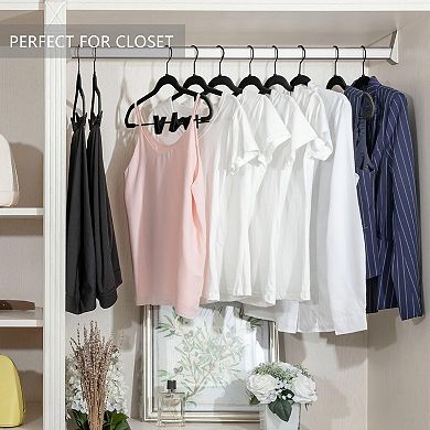 Pants Hangers Adjustable Clips Pack of 20 Slim Non Slip Flocked Swivel Hooks