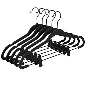 Pants Hangers Adjustable Clips Pack of 20 Slim Non Slip Flocked Swivel Hooks
